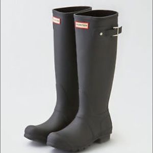 Tall Matte Black Hunter rain boots